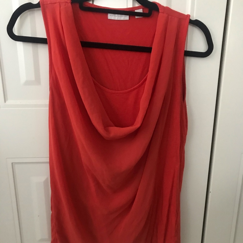 Orange Cowl Neck Drape Tank